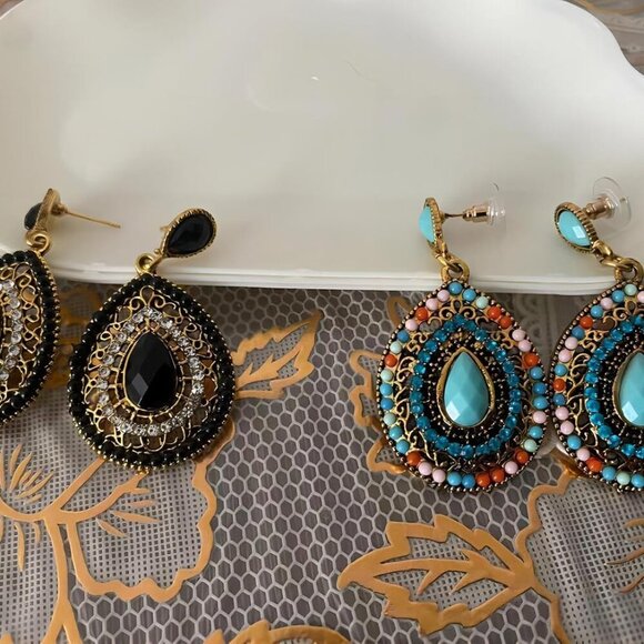 Boho Drop Earrings Alloy Colorful Dangle Jewelry for Women Travel Gift - Picture 6 of 6